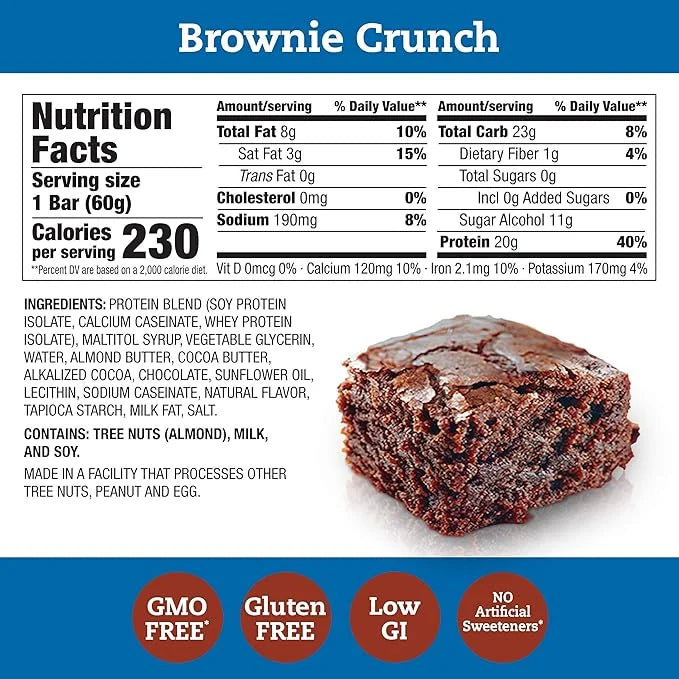 think! Protein Bars, High Protein Snacks, Gluten Free, Sugar Free Energy Bar with Whey Protein Isolate, Brownie, Nutrition...