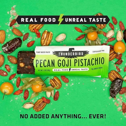 Thunderbird Bars Energy Snack, Gluten-Free with Protein, Healthy Real Food, Vegan Paleo Non-GMO, No Added Sugar, Variety F...
