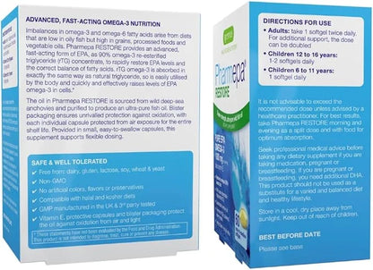 10 x Pharmepa Restore, 1000mg Pure Omega-3, Triple 1-Month Supply, 60 softgels