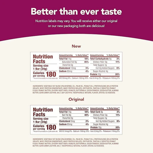 think! Delight, Keto Protein Bars, Healthy Low Carb, Gluten Free Snack - Chocolate Peanut Butter Cookie Dough, 10 Count (P...