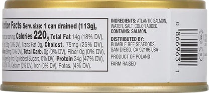 Bumble Bee Prime Atlantic Salmon, 5 oz Cans (Pack of 12) - Premium Salmon - 24g Protein per Serving - Gluten Free & Kosher...