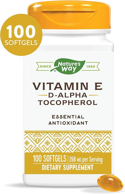 Nature’s Way Vitamin E D-Alpha Tocopherol 268 mg 100 Softgels