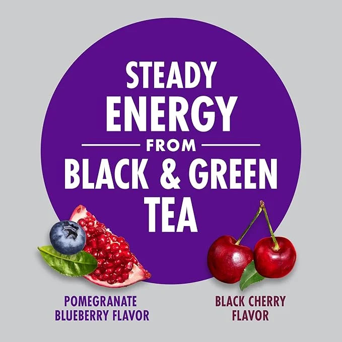 V8 +Energy Black Cherry and Pomegranate Blueberry Juice Energy Drinks, 8 fl oz Can (24 Pack) - Product Image