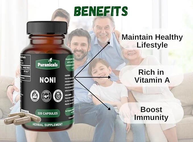 Noni Premium 320 Capsules Non-GMO and 900 mg