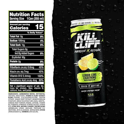 KILL CLIFF Energy & Recovery Drink | Electrolytes & B Vitamins | Natural, Clean Energy Drink | Zero Sugar | Keto | 12 Pack...