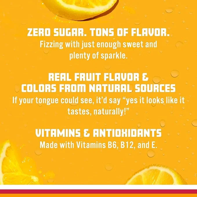 Sparkling Ice, Classic Lemonade Sparkling Water, Zero Sugar Flavored Water, with Vitamins and Antioxidants, Low Calorie Be...