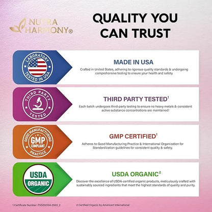 USDA Organic Vitamin B-Complex B5 Pantothenic Acid B12 Methylcobalamin B1 Thiamine B6 Pyridoxine B7 Biotin B9 Folic B3 Nia...