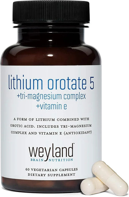 Lithium Orotate 5mg + Tri-Magnesium Threonate, 60 Vegetarian