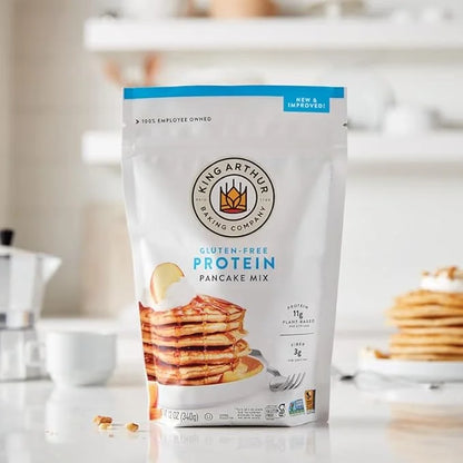 King Arthur Flour Gluten Free Protein Pancake Mix, Non-GMO Project Verified, No Sugar Added, Non-Dairy, 12 Oz (Pack of 6) ...