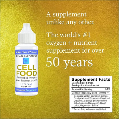 Cellfood Oxygen Boost, 1 fl oz - Liquid Oxygen Supplement for Lymphatic Drainage, Altitude Sickness, Jet Lag, Fatigue, Hea...