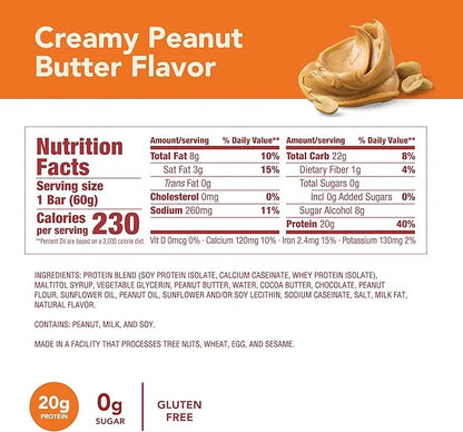 think! Protein Bars, High Protein Snacks, Gluten Free, Kosher Friendly, Creamy Peanut Butter, Nutrition Bars, 2.1 Oz per B...