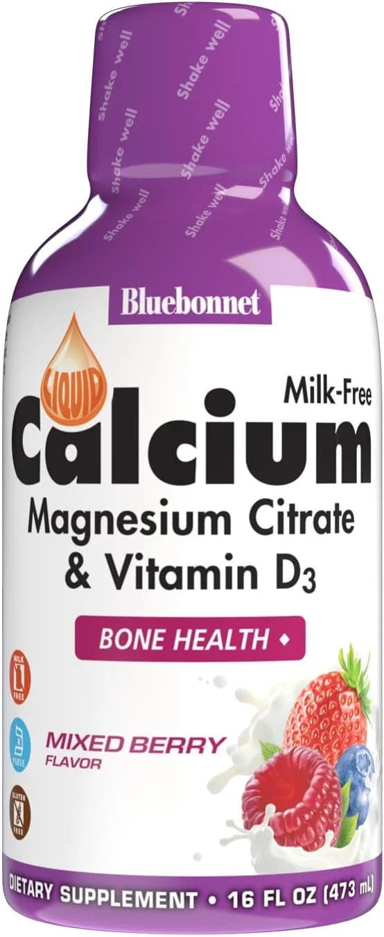 Bluebonnet Nutrition Liquid Calcium Citrate, Magnesium, Vitamin D3, Bone Health, Gluten Free, Soy Free, Milk Free, Kosher,...
