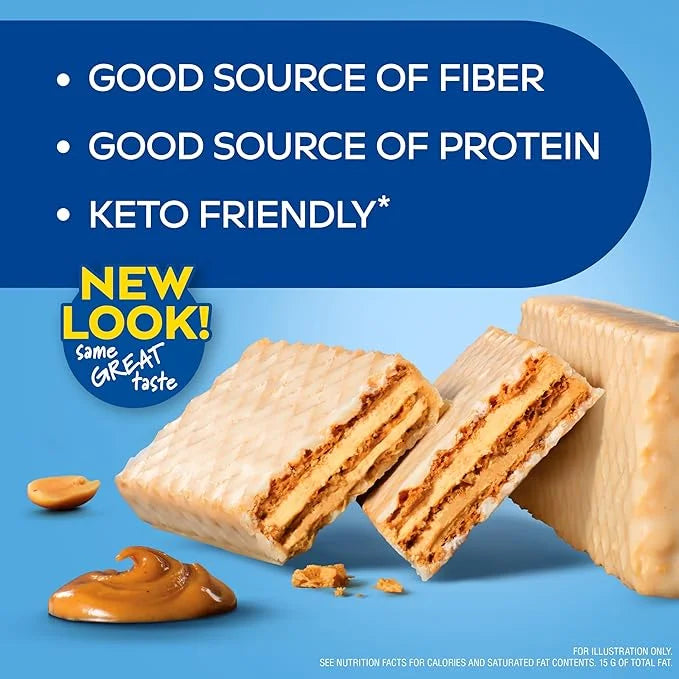 Atkins Peanut Butter Protein Wafer Crisps, Protein Dessert, 4g Net Carb, 1g Sugar, Keto Friendly, 5 Count - Product Image