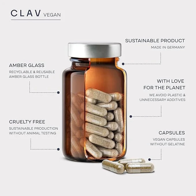 CLAV Vitamin B Complex - 120 Capsules - All 8 B Vitamins with Co-Factors Myo-Inositol & Choline - Supports Energy Metaboli...