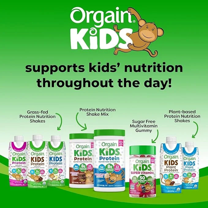 Orgain Organic Kids Nutritional Protein Shake, 8g Dairy 3g of 22 Vitamins 8.25 Fl 12)