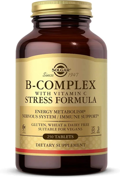Solgar B-Complex with Vitamin C Stress 250 Tablets 125 Servings