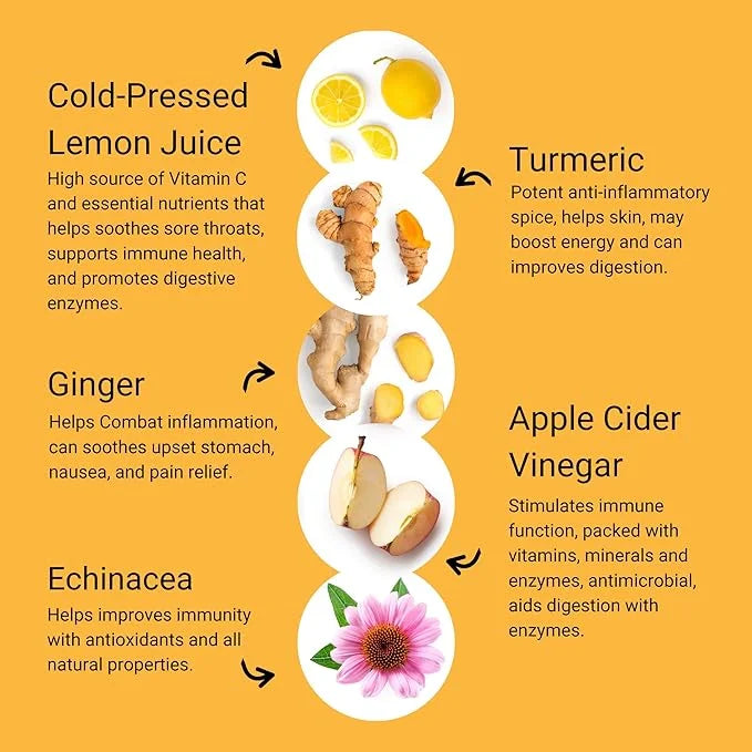 SMART Pressed Juice Immunity Wellness Drink with Organic Turmeric Curcumin Ginger Shot for Immune Support | Apple Cider Vi...
