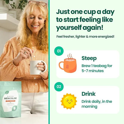 VoomVaya MenoSlim Tea - Hormone Balance Tea, Perimenopause & Estrogen Supplement for Women - for Bloating, Hot Flashes, Ni...
