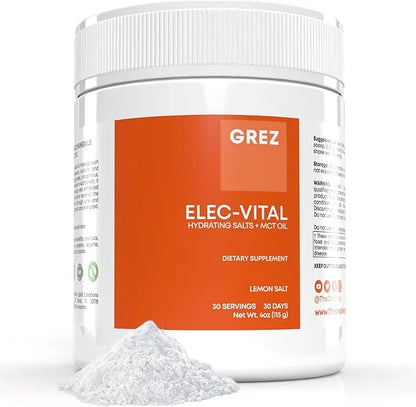 GREZ ELEC-Vital Electrolytes Powder No Sugar - Hydration Powder, Keto Electrolytes No Sugar - Complete Mineral Support, So...