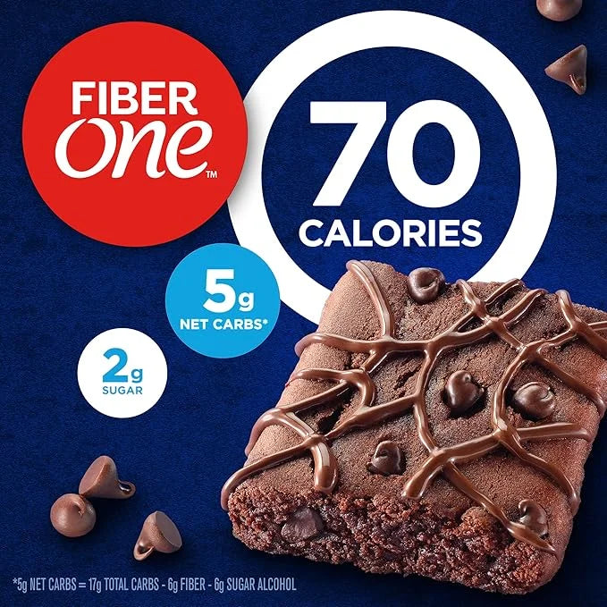 Fiber One 70 Calorie Brownies, Chocolate Fudge, Snack Bars, Mega Pack, 18 Bars, 16 oz - Product Image