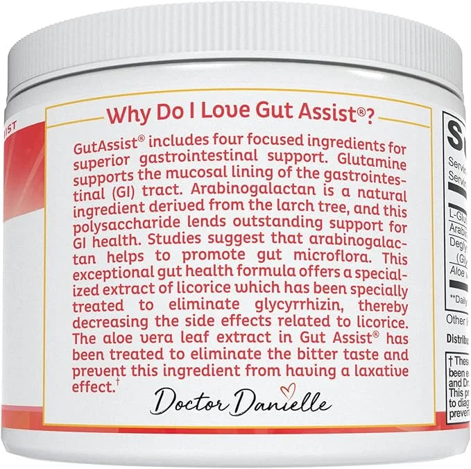 Doctor Danielle Gut Assist - Leaky Gut Repair Supplement Powder - Glutamine, Arabinogalactan, Licorice Root - Supports IBS...