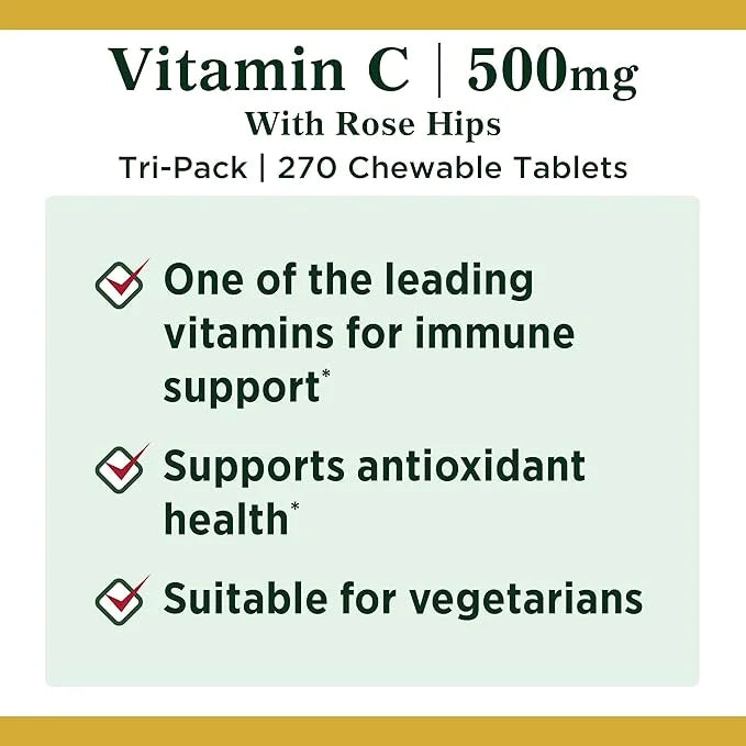 Nature's Bounty Vitamin C Supplement 500 mg 500 mg, 90 Count, 3