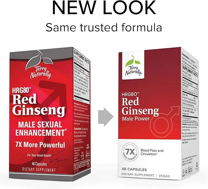 Terry Naturally HRG80 Red Ginseng Male Power 48 Capsules 16 Servings