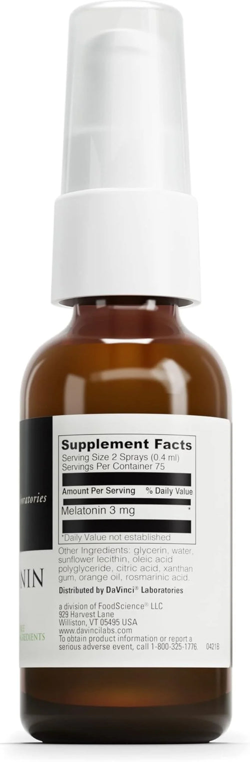 DAVINCI Labs Liposomal Melatonin Spray - Sleep Support Supplement - Bedtime Spray with 3mg Melatonin Per Serving, Fast-Act...