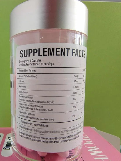 Inositol Supplement - Myo-Inositol and D-Chiro Inositol Plus Chasteberry,Berberine & Ashwagandha - Ideal 40:1 Ratio, Hormo...