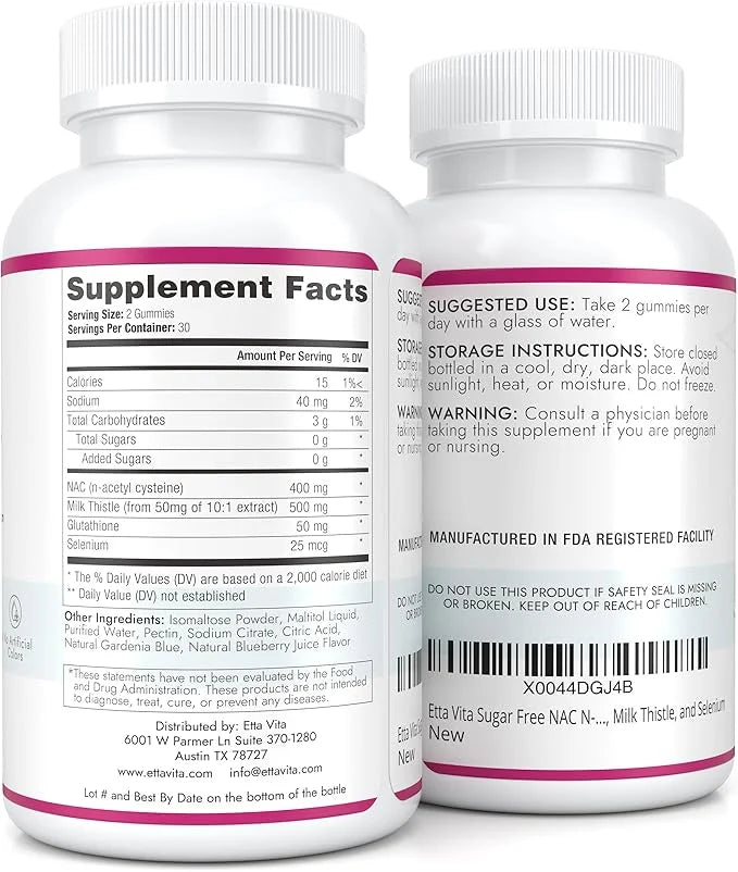 Sugar-Free NAC Gummies, N-Acetyl Cysteine Supplement