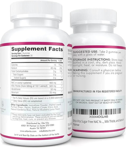 Sugar-Free NAC Gummies, N-Acetyl Cysteine Supplement