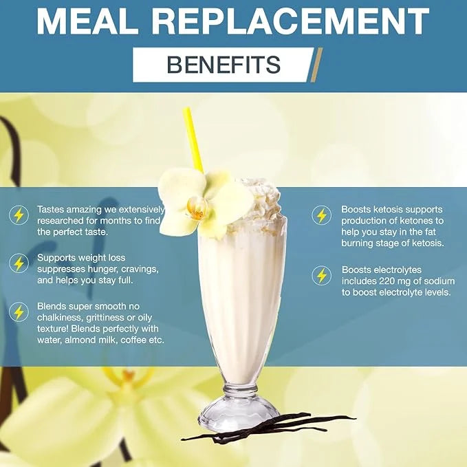 Meal Replacement Powder Gluten Free Contains 100% natural 742g-Vanilla
