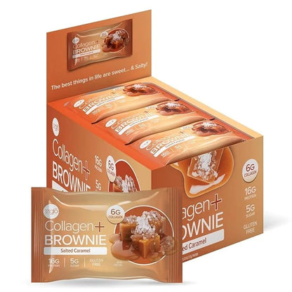 321glo Collagen Protein Brownie | Gluten Free, Low Sugar | Keto Snack for Women, Men, & Kids | 16g Protein, 6g Collagen | ...