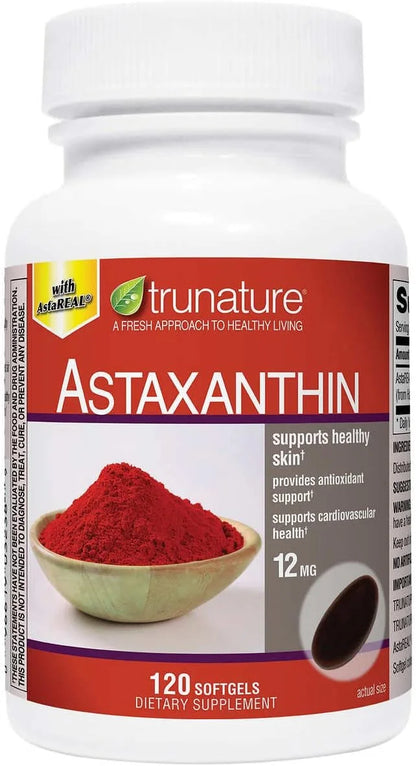 TruNature Astaxanthin Supports Healthy Skin & 12 mg, 120 Softgels