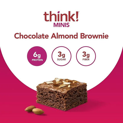 think! Minis Protein Snack Bar, Gluten Free, Chocolate Almond Brownie, 15 Count - Product Image