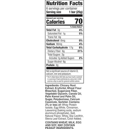 Fiber One 70 Calorie Soft-Baked Bars, Cinnamon Coffee Cake, 6 Bars, 5.34 oz (Pack of 8) - Product Image