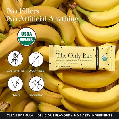 Truvani Plant Based Snack Bars | Chocolate Chip Banana Bread 12 Pack | 5g Protein | USDA Organic and Vegan | The Only Bar ...