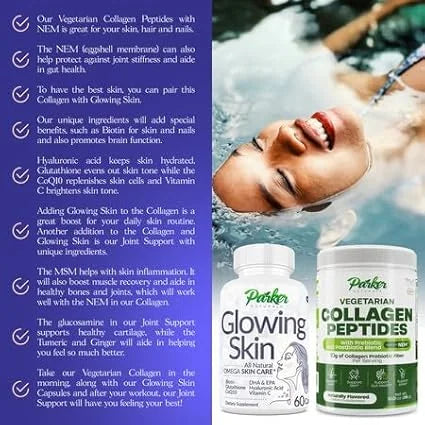 Glowing Skin Supplement 3 Fish CoQ10, Vitamin 60 Caps