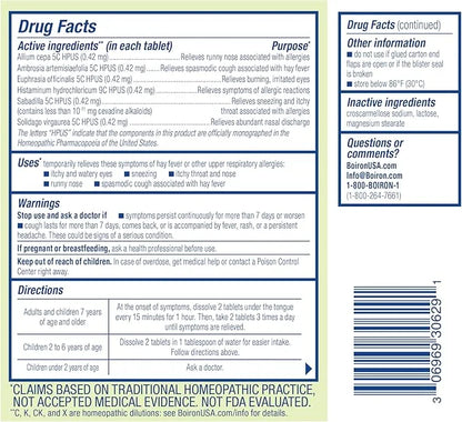 Boiron AllergyCalm Tablets for Relief from 120 Count