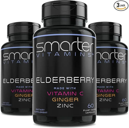 (3 Pack) Smarter Elderberry Capsules + 180 Vegan