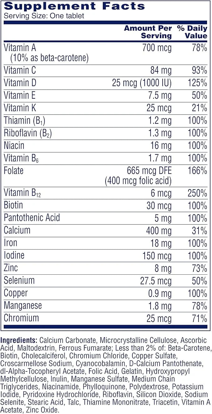 One A Day Women’s Multivitamin, Supplement B12, Biotin, 100 count