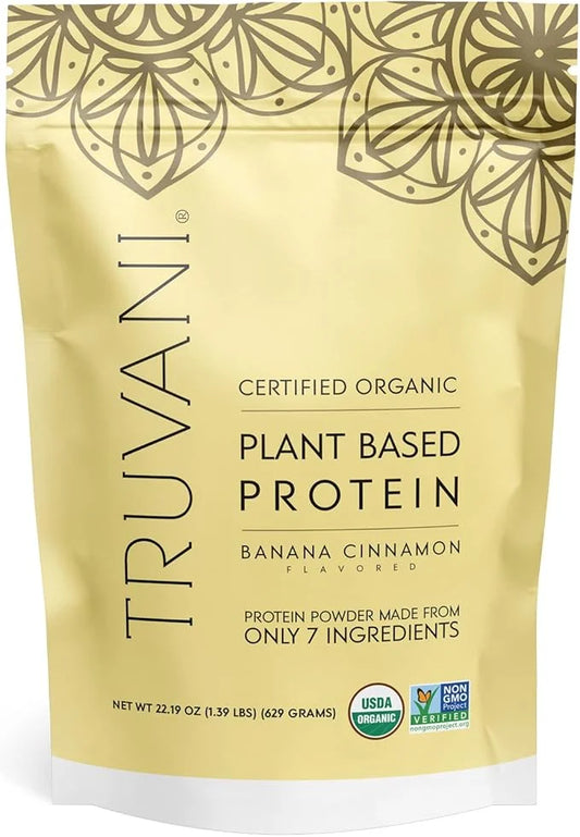 Truvani Vegan Pea Protein Powder | Banana Cinnamon | 20g Organic Plant Based Protein | 20 Servings | Keto | Gluten & Dairy...