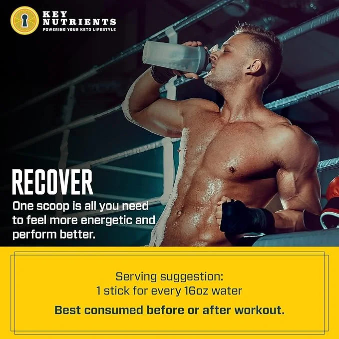 KEY NUTRIENTS Multivitamin Electrolytes Powder Packets - Tropical Peach Mango Post Workout and Recovery 40 Pack Hydration ...
