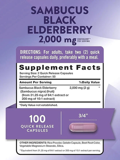Nature's Truth Black Elderberry Capsules 100 Count