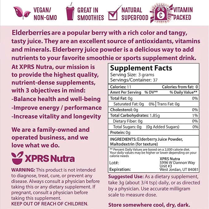XPRS Nutra Elderberry Juice Powder (4 oz)
