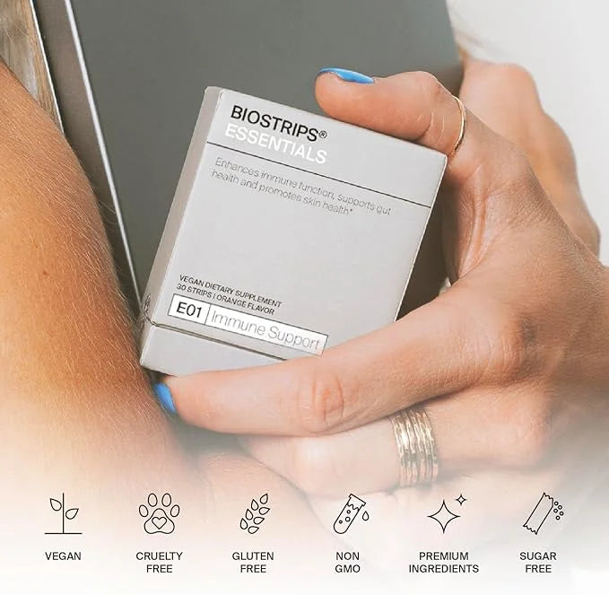 BIOSTRIPS® Immune Support - 5-in-1 Immune Health - Oral Supplement Strips - Supports Immune Function, Gut Health, Skin - V...