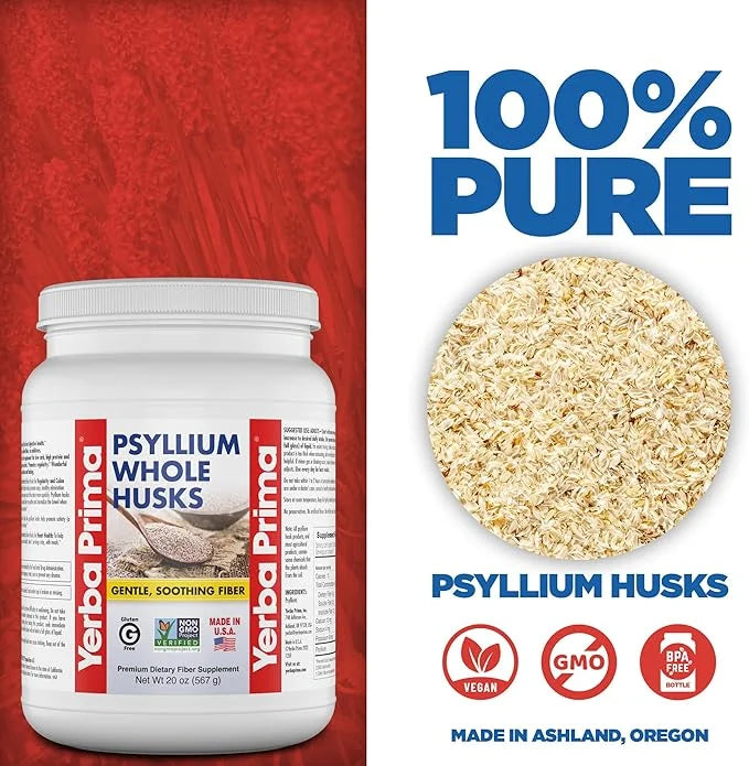 Yerba Prima Whole Psyllium Husk Fiber 20 oz 2) -