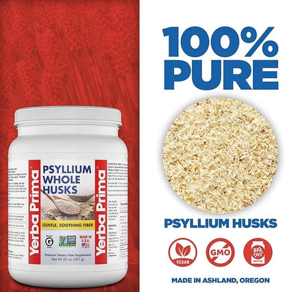 Yerba Prima Whole Psyllium Husk Fiber 20 oz 2) -