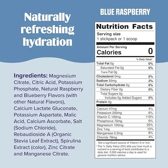 Ultima Replenisher Daily Electrolyte Powder Drink Mix – Blue Raspberry, 30 Servings – Hydration Powder with 6 Electrolytes...