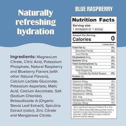 Ultima Replenisher Daily Electrolyte Powder Drink Mix – Blue Raspberry, 30 Servings – Hydration Powder with 6 Electrolytes...
